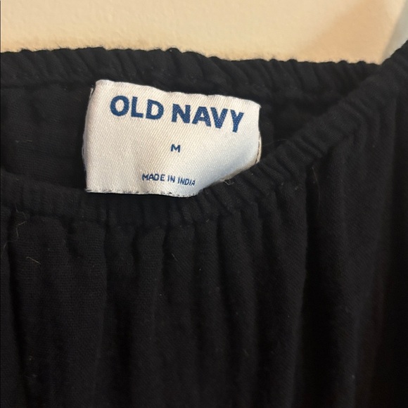 Old Navy Black Tiered Spaghetti-Strap Midi Dress M cotton - Picture 4 of 6